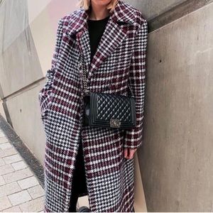 TOPSHOP CHECK COAT Size US 2, UK 34